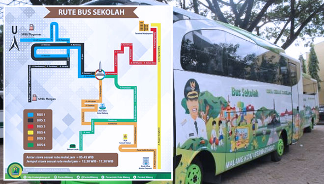 Rute Bus Halokes Pemkot Malang. (Foto: Istimewa)