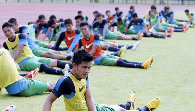 Latihan Timnas Indonesia U-22. (FOTO: bola.okezone)
