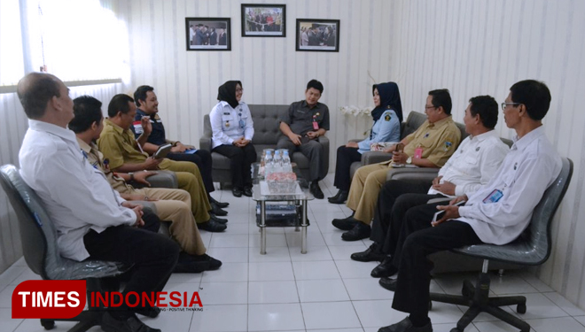 Sinergi P4GN, Sekda kunjungi BNN Kabupaten Kediri. (FOTO: AJP/TIMES Indonesia)