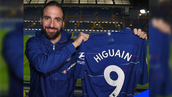 Gonzalo Higuain resmi Juventus dipinjamkan ke Chelsea (Foto: Chelsea FC)