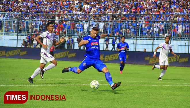 Pertandingan Arema Fc v Persita Tangerang, Rabu, 13/3/2019. (FOTO: Tria Adha/TIMES Indonesia)