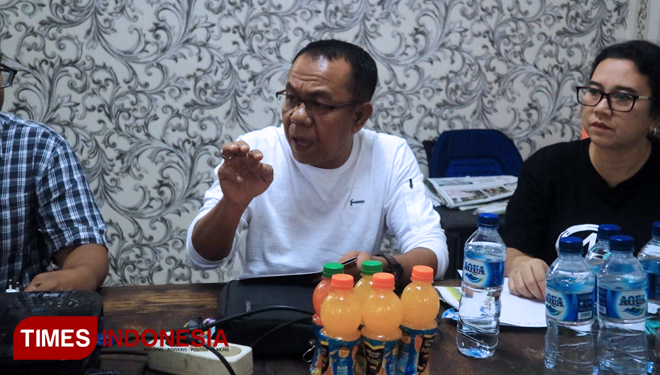 Edi Kapau, Ketua II Jambore Nasional IV TLCI Chapter Surabaya, Sabtu (26/1/2019). (FOTO: Lely Yuana/TIMES Indonesia)