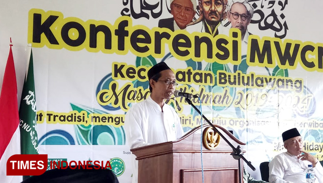 KH Syamsul Maarif, Rais Syuriah MWC NU Bululawang terpilih dalam dalam Konferensi MWC NU Bululawang, Sabtu (26/2/2019).