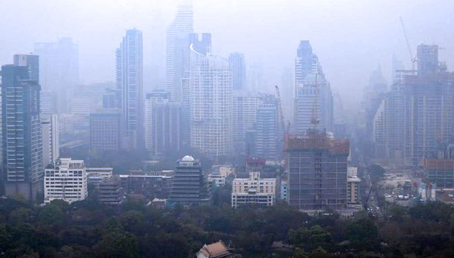 Polusi udara di Bangkok pada 8 Februari 2018 (Foto: REUTERS/Athit Perawongmetha)