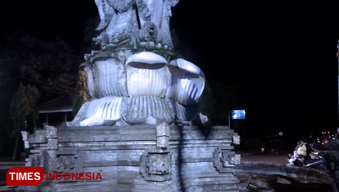 Patung Catur Muka di Denpasar, paska dirusak WNA tak berindetitas, Sabtu (2/2/2019).(FOTO IST/TIMES Indonesia)