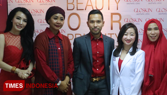 Anniversary kedua, Gloskin Mayjend Sungkono Surabaya luncurkan perawatan Hollywood Face & Body Sculpting, Sabtu (9/2/2019). (FOTO: Lely Yuana/TIMES Indonesia)