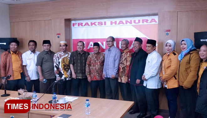 Para kandidat Cawagub DKI Jakarta saat bersafarai politik ke Fraksi Partai Hanura di DPRD DKI Jakarta (FOTO: Rizki Amana/TIMES Indonesia)