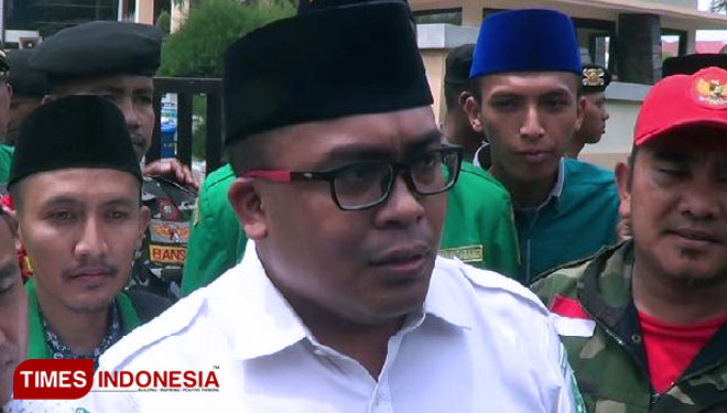 Muchlis, Ketua GP Ansor Kabupaten Probolinggo, Jawa Timur.(FOTO: Dicko W/TIMES Indonesia)