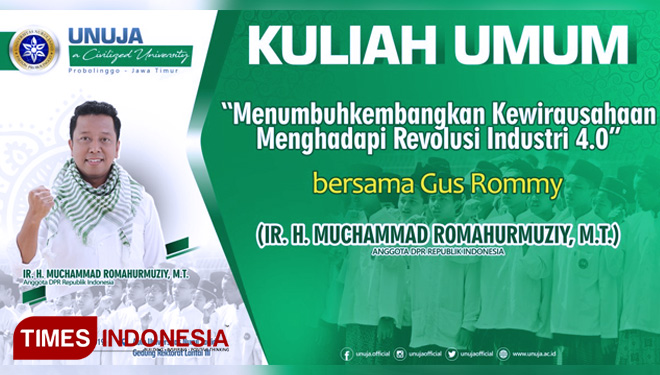 Kupas Revolusi Industri 4.0, Romahurmuziy Ceramah. (FOTO: AJP/TIMES Indonesia)