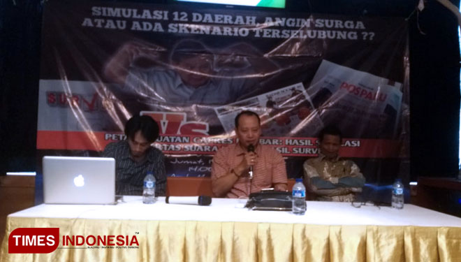 Suasana diskusi Simulasi 12 Daerah, Angin Surga atau Ada Skenario Terselubung?, yang diinisiasi Buikaff di Mie Aceh Cikini Menteng Jakarta Pusat, Jumat (15/02/2019).(FOTO: Alfi Dimyati/TIMES Indonesia)