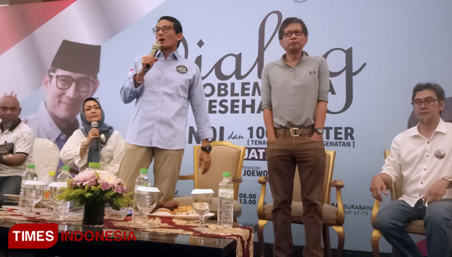 Calon wakil Presiden Republik Indonesia, Sandiaga Salahudin Uno, Sabtu,16/2/2019(FOTO:Nasrullah/TIMESIndonesia)
