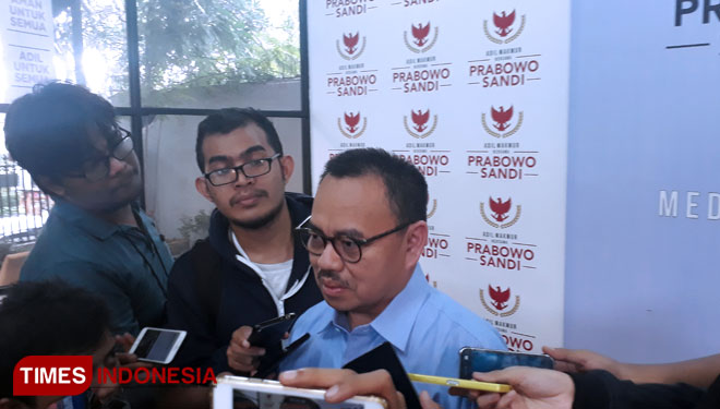 Direktur Materi dan Debat Badan Pemenangan Nasional (BPN) Prabowo-Sandi, Sudirman Said (FOTO: Alfi Dimyati/TIMES Indonesia)