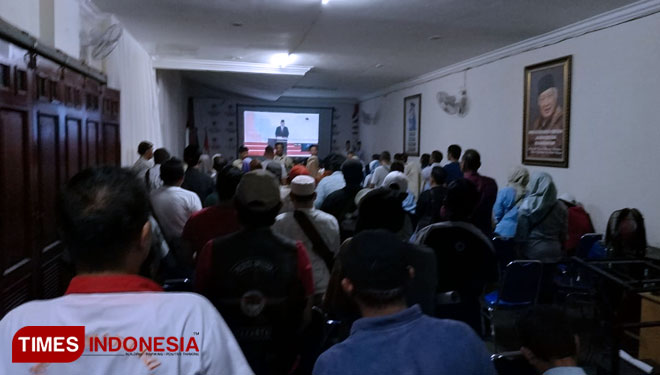 Acara Nobar Debat Pilpres 2019 jilid II di Rumah Aspirasi. (FOTO: Alfi Dimyati/TIMES Indonesia)