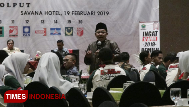 Wali Kota Malang, Sutiaji saat memberikan materi. (Foto: Imadudin M/Times Indonesia)