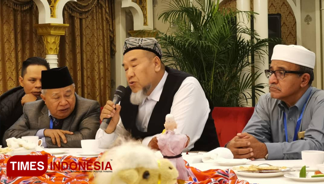 Delegasi MUI, PPP Muhammadiyah dan PBNU saat berkunjung dan berdialog dengan otoritas Xinjiang Islamic Institute di Tiongkok. (FOTO: PBNU for TIMES Indonesia).