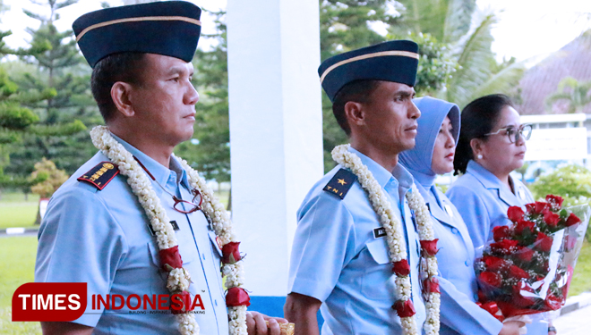 Kol (Pnb)  Hesly Paat dan Marsma TNI Andi Wijaya (FOTO: Widodo Irianto/TIMES Indonesia) 
