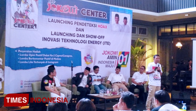 Peluncuran situs pendeteksi hoaks dari Jokowi Center di Hotel Aston Kuningan Suites, Jakarta Selatan, Sabtu (23/2/2019). (FOTO: Rahmi Yati Abrar/TIMES Indonesia)