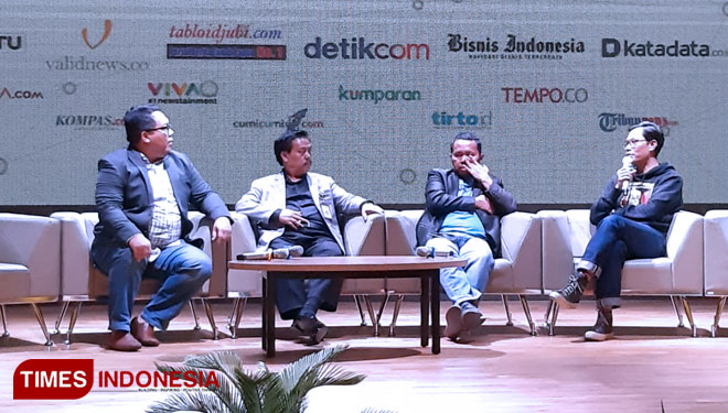 Konferensi Pers Jelang Rakernas AMSI di Gedung Perpustakaan Nasional (FOTO: Rizki Amana/TIMES Indonesia)