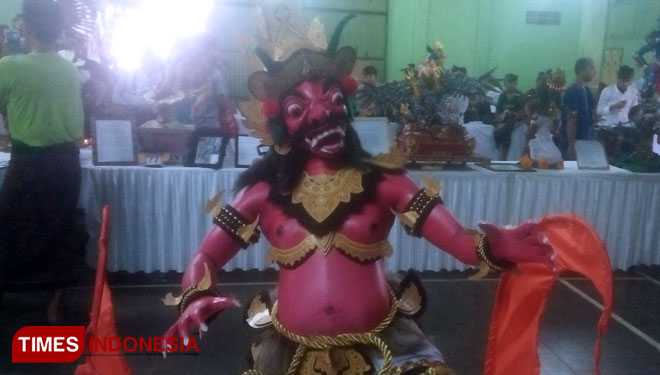Sebanyak 62 Ogoh-ogoh mini yang mengikuti lomba, di Banjar Beraban, Kecamatan Denpasar Barat, Bali, Minggu (3/3/2019).(FOTO Khadafi/TIMES Indonesia).