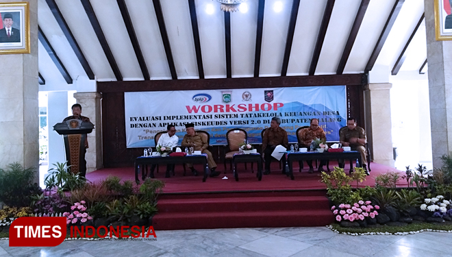 Jalannya workshop Aplikasi Siskeudes Versi 2.0 di Pendopo Agung Kabupaten Malang (FOTO: Binar Gumilang/TIMES Indonesia)