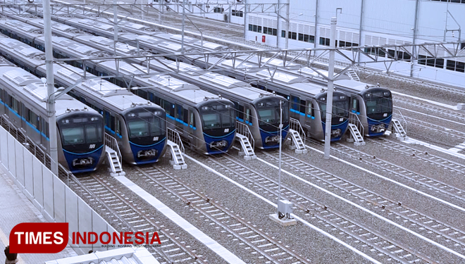 Deretan Kereta MRT Jakarta (FOTO:Rizki Amana/TIMES Indonesia)