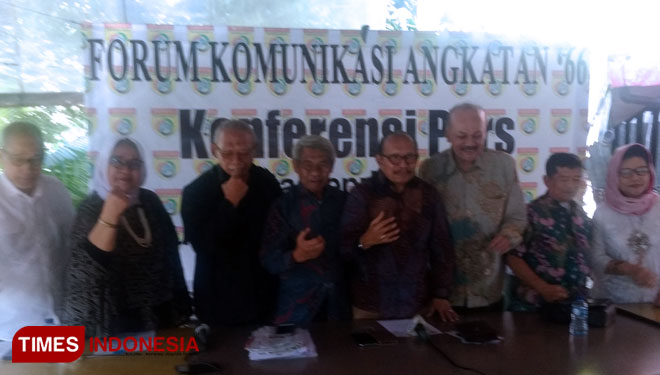 Forum Komunikasi Angkatan '66 Menggelar jumpa pers terkait isu jelang Pemilu 2019 (Foto: Yayat R Cipasang/TIMES Indonesia)