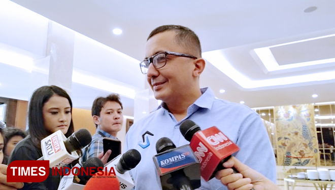 BPN Duet Prabowo-Sandi, Alexander Yahya Datuk memberikan keterangan pers terkait kesiapan dari Cawapres 02 dalam menghadapi debat pilpres Jilid 3 (FOTO: Edi Junaidi DS/TIMES Indonesia)