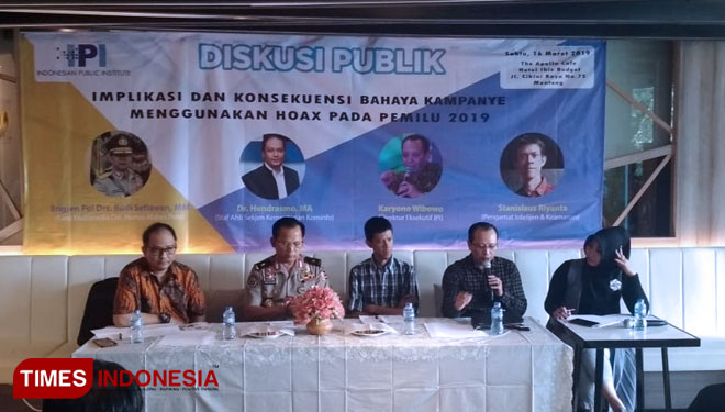 Diskusi publik di kawasan Cikini, Menteng, Jakarta Pusat, Sabtu (16/3/2019) (Foto: Rahmi/TIMES Indonesia)
