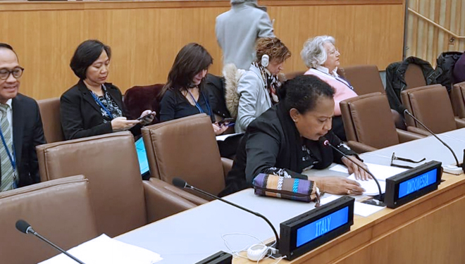 Menteri PPPA Yohana Yembise pada rangkaian Sidang ke-63 Commission on the Status of Women (CSW-63) di Markas Besar PBB New York. (FOTO: Humas Kemen PPPA)