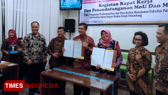 Suasana penandatanganan MoU dan MoA antara UMB Yogyakarta UIN Raden Fatah Palembang. (FOTO: UMBY/TIMES Indonesia)