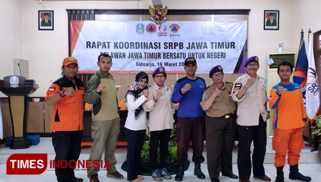 Forum relawan penanggulangan bencana Pamekasan, Madura, Jawa Timur ikut rapat kerja di jawa Timur. (FOTO: Akhmad syafii/TIMES Indonesia)