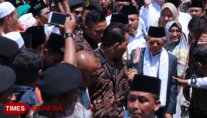 Cawapres nomor urur 01, KH Ma'ruf Amin di Jawa Timur. (FOTO: Monang Sinaga for TIMES Indonesia)
