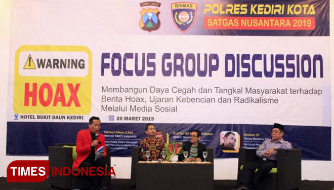 Focus Gruop Discussion (FGD) Polres Kediri Kota di Hotel Bukit Bukit, Kediri, Rabu (20/3/2019). (FOTO: Istimewa)