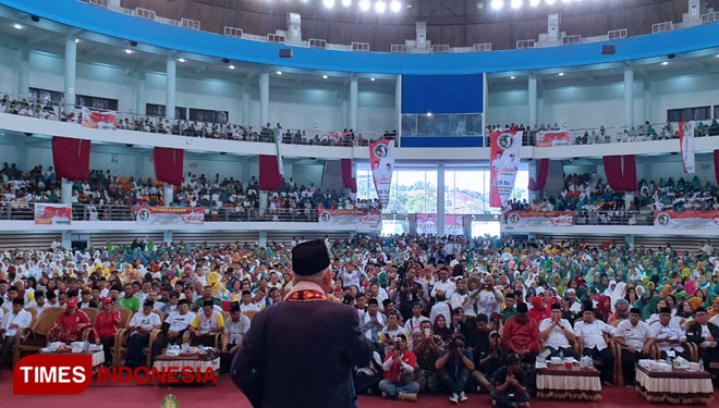 Cawapres Kiai Ma'ruf Amin saat hadiri acara deklarasi JKSN dan Alinasi Masyarakat Kalimantan Timur, di Balikpapan. (FOTO: Monang Sinaga for TIMES Indonesia)