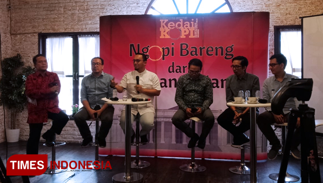 Koordinator BPN duet Prabowo-Sandi, Dahnil Anzar Simanjuntak dalam  sebuah diskusi di kawasan Gambir, Jakarta Pusat, Kamis (21/3/2019). Foto: Rahmi Yati Abrar/TIMES Indonesia