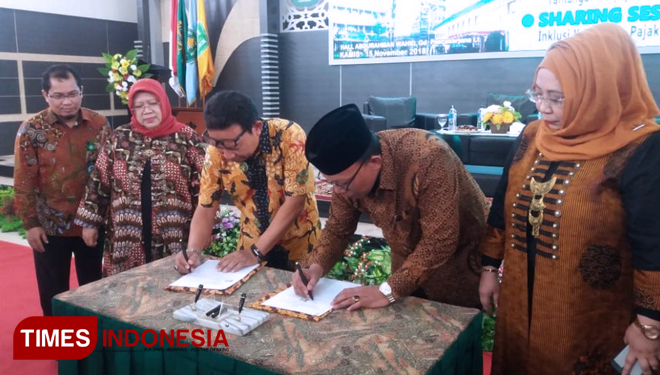 Seminar Perpajakan dan Penandatanganan MoU Peresmian Tax Centre FEB Unisma Malang(FOTO: AJP/TIMES Indonesia)