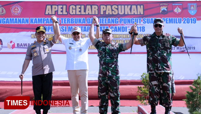 Apel Gelar Pasukan di Polres Cilacap, Jawa Tengah. (FOTO: Bangun Surya Pawira/TIMES Indonesia)