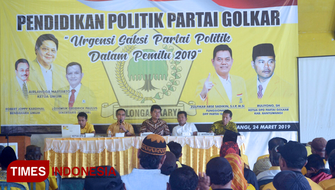 Acara Pendidikan Politik DPD Partai Golkar Banyuwangi. (FOTO: Erwin Wahyudi/TIMES Indonesia)
