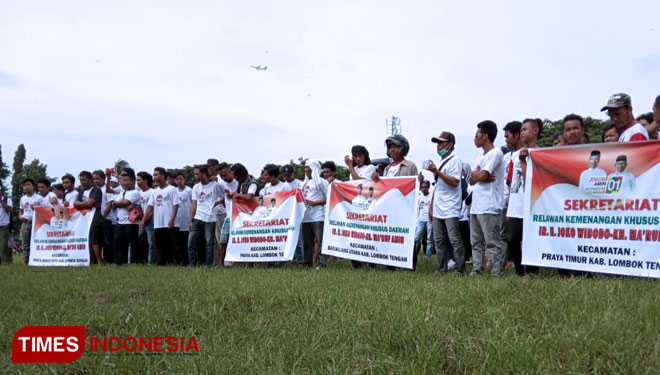 Suasana Relawan JoMan Lombok Tengah saat mendeklarasikan dukungan kepada duet  Jokowi-KH Ma'ruf Amin.(FOTO: Anugrah Dany/TIMES Indonesia) 