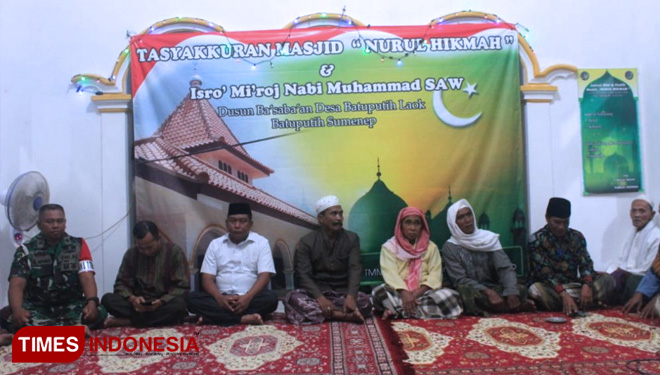 Satgas TMMD 104 Kodim 0827/Sumenep Gelar Tasyakuran dan Isro' Mi'roj Nabi Muhammad SAW, Sabtu (23/03) malam. (FOTO: AJP/TIMES Indonesia)