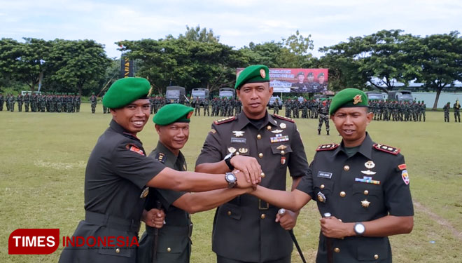 Suasana Sertijab  Dandim Lotim dan Danyonif 742/SWY, di lapangan Yonif 742/SWY Gebang Mataram, Senin (25/3/2019).(FOTO: Penrem WB for TIMES Indonesia) 
