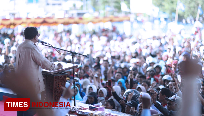 Prabowo Subianto saat Kampanye di Merauke (FOTO: Adam For TIMES Indonesia)