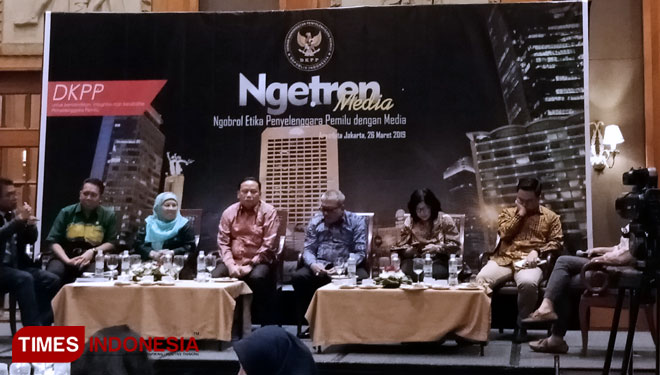 Diskusi bertajuk 'Filsafat Pemilu dan Pemilu Bermartabat' di kawasan Jakarta Pusat, Selasa (26/3/2019). (Foto: Rahmi Yati Abrar/TIMES Indonesia)