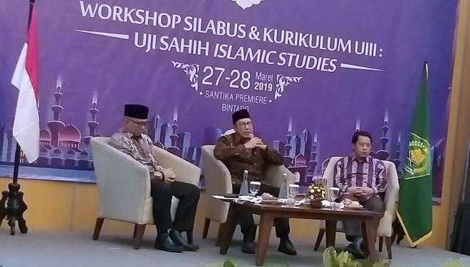 Menag RI Lukman Hakim Saifuddin hadir dalam kegiatan workshop yang bertajuk Silabus dan Kurikulum: Uji Sahih Islamic Studies. (FOTO: Istimewa)