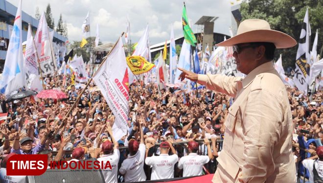 Prabowo Subianto Kampanye di Banyumas. (FOTO: Ariseno For TIMES Indonesia)