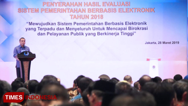 Evaluasi Sistem Pemerintahan Berbasis Elektronik (SPBE) yang digelar Kementrian Pendayagunaan Aparatur Negara Reformasi Birokrasi RI (KemenPAN-RB RI) pada Kamis (28/3/2019) (FOTO: Kominfo Kota Pasuruan for TIMES Indonesia)