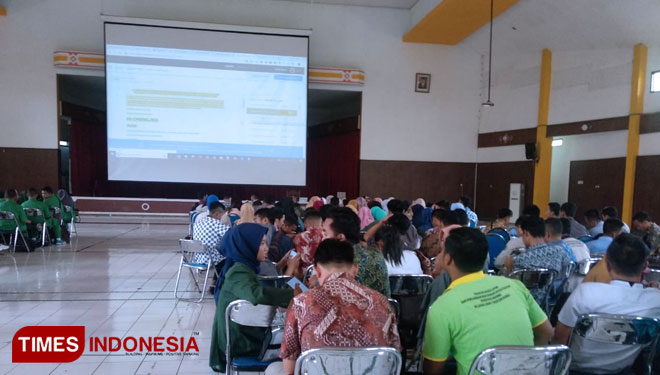Mahasiswa Polbangtan Malang mengikuti sosialisasi aplikasi plagiasi, MInggu (7/4/2019) di Aula Sasana Giri Sabha. (FOTO: Humas Polbangtan Malang for TIMES Indonesia)