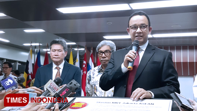 Peresmian Stasiun ASEAN Oleh Gubernur DKI Jakarta Anies Rasyid Baswedan Bersama Jajaran Perwakilan Negara ASEAN (FOTO: Rizki Amana/TIMES Indonesia)