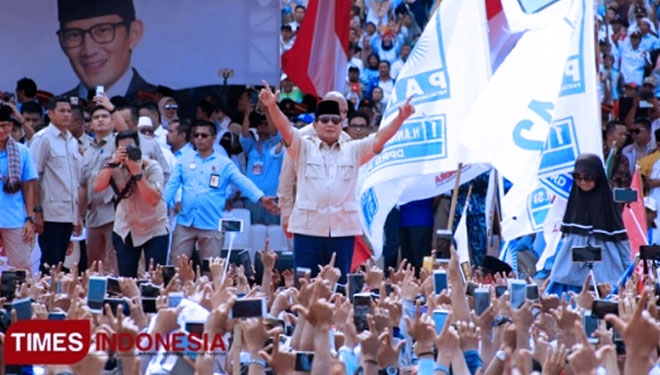 Calon Presiden RI nomor urut 02, Prabowo Subianto (FOTO: Dok. TIMES Indonesia)