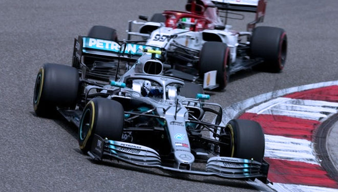 Valtteri Bottas dengan jet daratnya,  Mercedes.(Ilustrasi) 